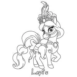 Coloriage Lapis le poney Palace Pets avec sa parure de plumes