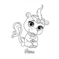 Coloriage Nola le bébé dragon assis avec sa grande corne