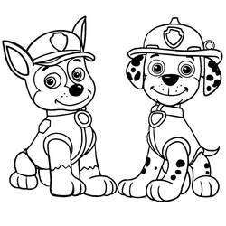 Coloriage Chase et Marcus assis côte à côte Coloriage Chase et Marcus assis côte à côte