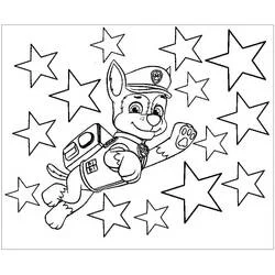 Coloriage Chase volant parmi les étoiles Coloriage Chase volant parmi les étoiles