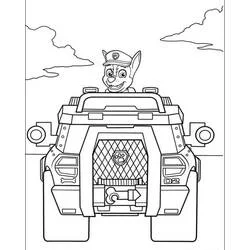 Coloriage Chase au volant de son camion de la Pat'Patrouille Coloriage Chase au volant de son camion de la Pat'Patrouille