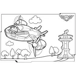 Coloriage Pat'Patrouille avion survolant la tour Coloriage Pat'Patrouille avion survolant la tour
