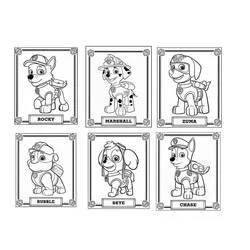 Coloriage Pat'Patrouille six chiots collection portrait Coloriage Pat'Patrouille six chiots collection portrait
