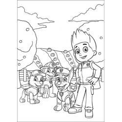 Coloriage Pat'Patrouille avec Ryder et les chiots Coloriage Pat'Patrouille avec Ryder et les chiots