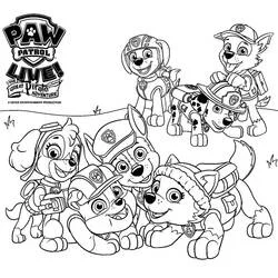 Coloriage Pat'Patrouille toute l'équipe réunie Coloriage Pat'Patrouille toute l'équipe réunie