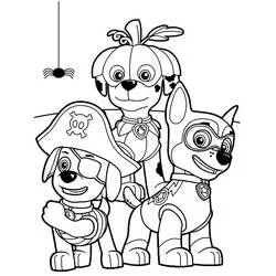 Coloriage Pat'Patrouille en costumes d'Halloween Coloriage Pat'Patrouille en costumes d'Halloween