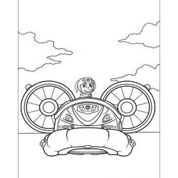 Coloriage Marcus de la Pat'Patrouille dans son véhicule volant