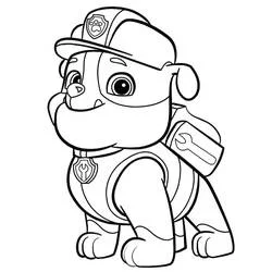 Coloriage Ruben de la Pat'Patrouille avec son sac à outils