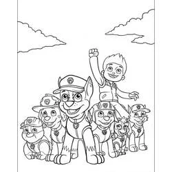 Coloriage Pat'Patrouille toute l'équipe réunie Coloriage Pat'Patrouille toute l'équipe réunie