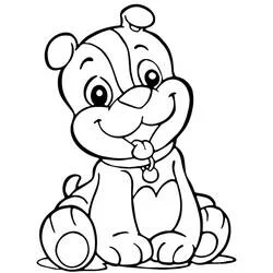 Coloriage Ruben de Pat'Patrouille assis et souriant