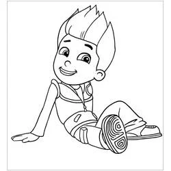 Coloriage Ryder assis et souriant