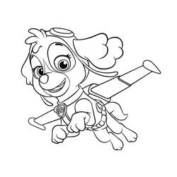 Coloriage Stella Pat'Patrouille en vol Coloriage Stella Pat'Patrouille en vol
