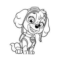 Coloriage Stella de la Pat'Patrouille avec son casque de pilote Coloriage Stella de la Pat'Patrouille avec son casque de pilote