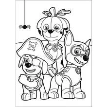 Coloriage Pat'Patrouille en déguisements d'Halloween