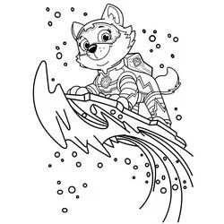 Coloriage Everest sur son super snowboard