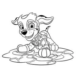 Coloriage Marcus en position de super héros sur la glace