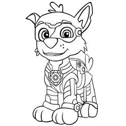 Coloriage Rocky en costume de super héros assis