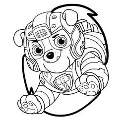 Coloriage Pat Patrouille La Super Patrouille chiot en tenue de héros