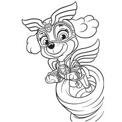 Coloriage Stella La Super Patrouille volant avec sa cape