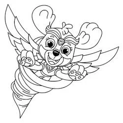 Coloriage Stella en plein vol super-héros