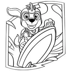 Coloriage Zuma en tenue de super héros avec bouclier