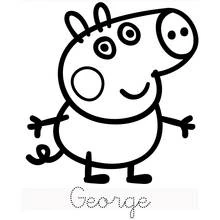 Coloriage George Pig les bras écartés