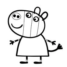 Coloriage Zoe Zebra souriante en robe simple