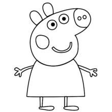 Coloriage Peppa Pig souriante bras ouverts