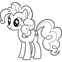 Coloriage Pinkie Pie debout avec sa crinière bouclée