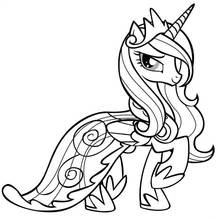 Coloriage Petit Poney princesse à crinière ondulée