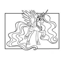 Coloriage Petit Poney princesse à la crinière ondulante