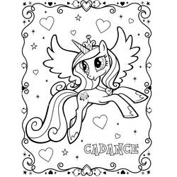 Coloriage Princesse Cadance volant avec ses ailes déployées