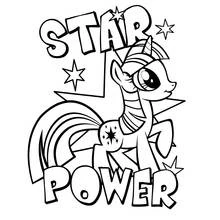 Coloriage Petit Poney avec inscription Star Power
