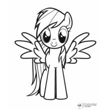 Coloriage Rainbow Dash debout avec les ailes déployées