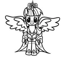 Coloriage Petit Poney princesse avec ailes et cape