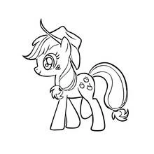 Coloriage Petit Poney portant un chapeau de cow-boy