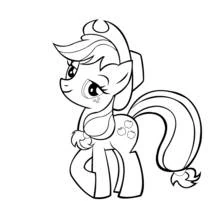 Coloriage Applejack debout avec sa crinière et sa queue flottantes