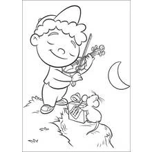 Coloriage Petits einstein garçon jouant du violon pour une souris