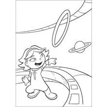 Coloriage Petits Einstein personnage explorant l'espace