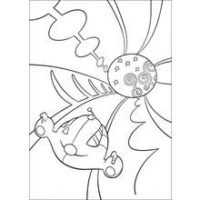 Coloriage Petits Einstein fusée volant vers une planète étoilée