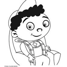 Coloriage Petit Einstein assis sur son siège
