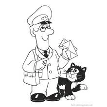 Pierre le facteur - Coloriages gratuits à imprimer