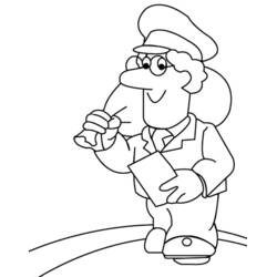 Coloriage Pierre le facteur tenant une lettre