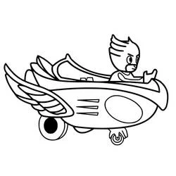 Coloriage Pyjamasques Bibou pilotant son Hibou-planeur