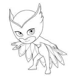 Coloriage Pyjamasques Bibou en position d'action