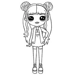 Coloriage Rainbow High avec deux chignons