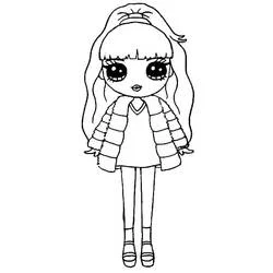 Coloriage Rainbow High fille aux cheveux longs et gilet rayé