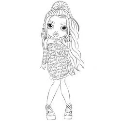 Coloriage Holly De'Vious posant dans une robe imprimée