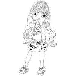 Coloriage Rainbow High Jade en doudoune et bonnet