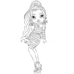 Coloriage Rainbow High Laurel De'Vious en pose élégante